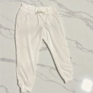 Like New Athleta Cream Track Pants, Soft & Comfortable Size Large